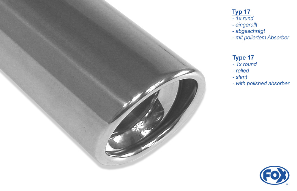 Fox Exhaust Volvo S60 final silencer exit right/left - 1x100 type 17 right/left