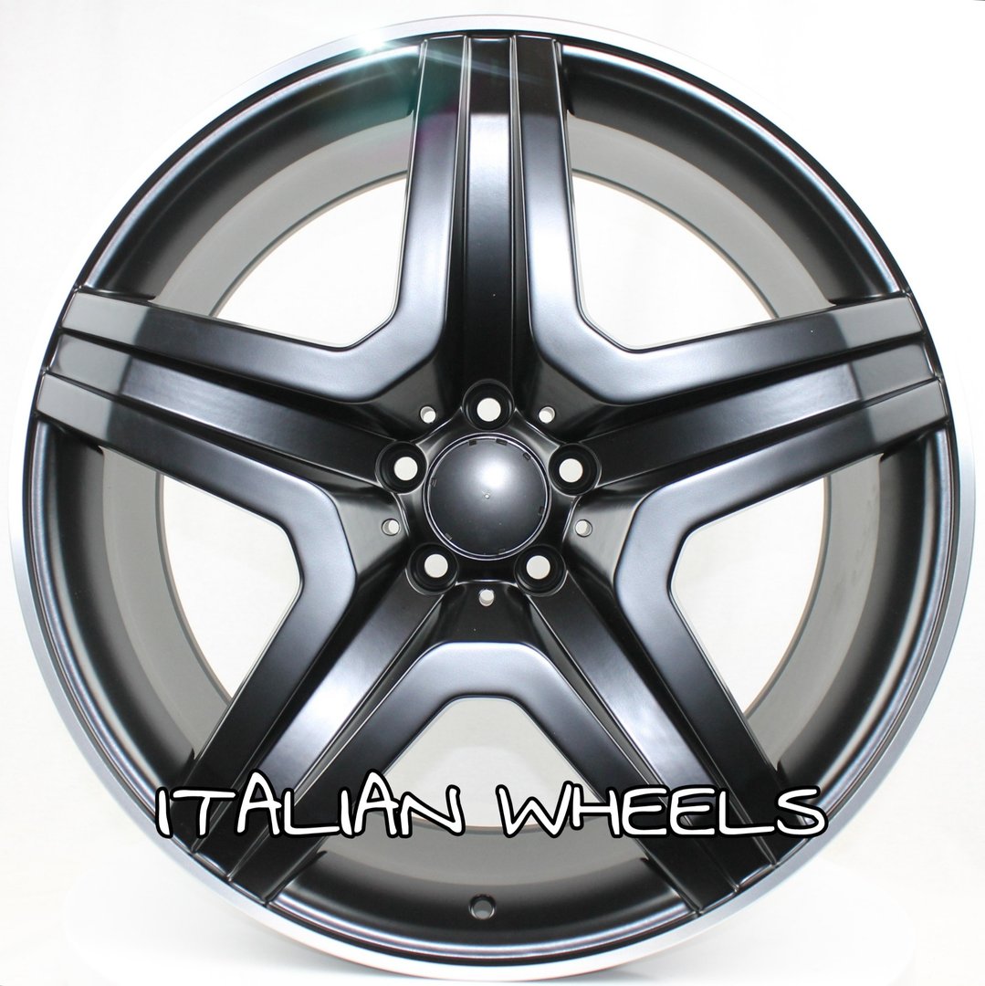Llanta Italian Wheels STYLE MERCEDES MAGMAR NEGRA BORDE PULIDO SATIN 10.0x21" 5x112 ET48 CB66.5