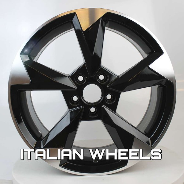 Llanta Italian Wheels STYLE AUDI AURA NEGRA PULIDA 8.0x18" 5x112 ET40 CB66.6