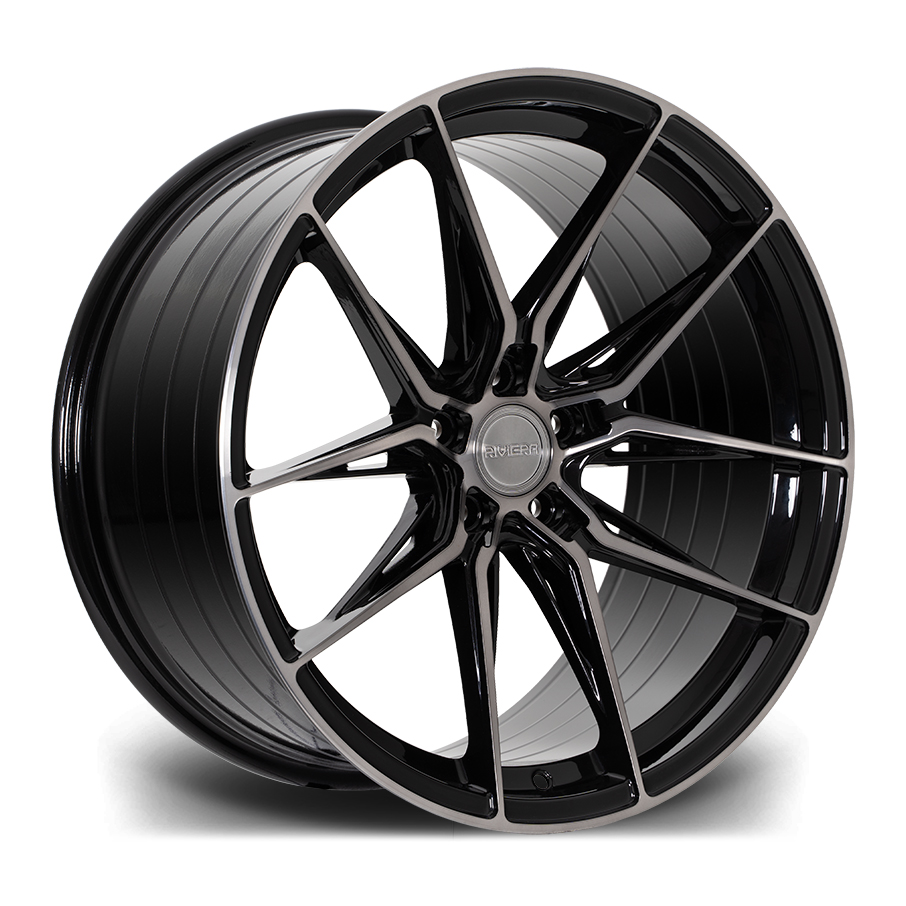 RF107-Black-Polished-Dark-Tint-Angle Llanta Riviera Wheels RF107 Black Polished Dark Tint 10.0x20" 5x120 ET35 CB72.6