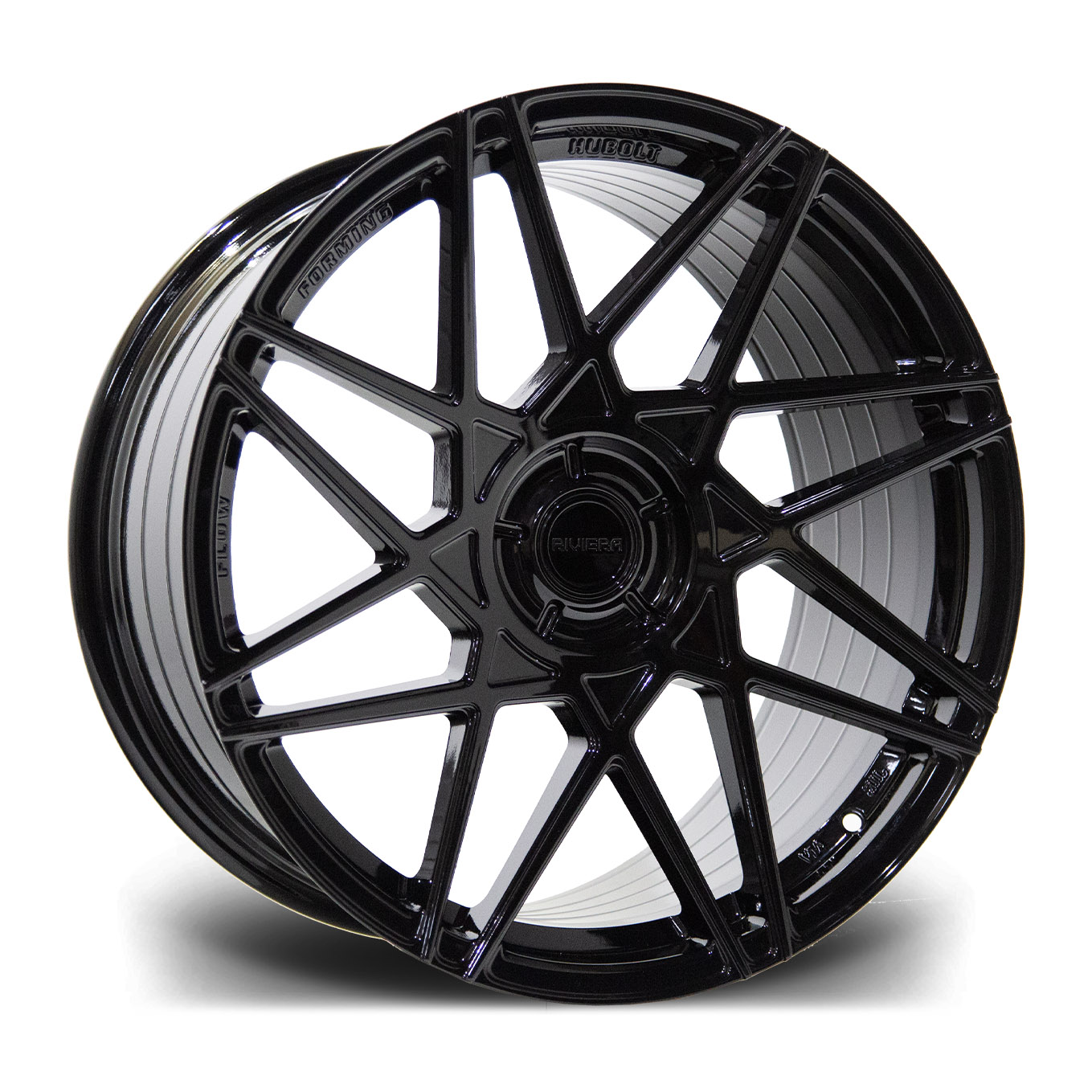 RF2-Gloss-Black-Angle Llanta Riviera Wheels RF2 Gloss Black 9.5x19" 5x112 ET42 CB73.1