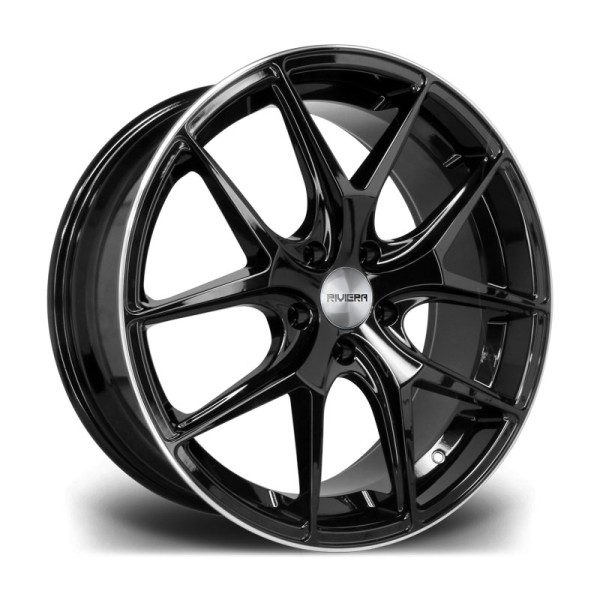 Llanta Riviera Wheels RV136 Gloss Black Polished Lip 9.0x22" BLANK ET15-45 CB74.1
