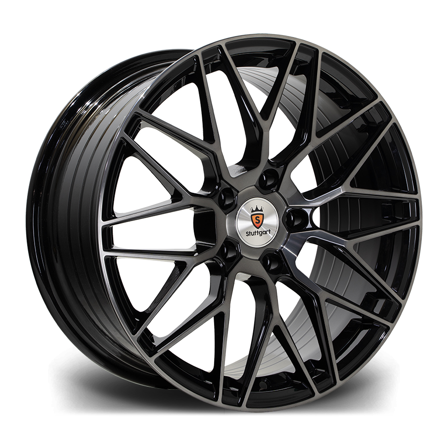 Llanta Stuttgart Wheels SF14 Black Polished Dark Tint 8.5x19" 5x112 ET42 CB73.1