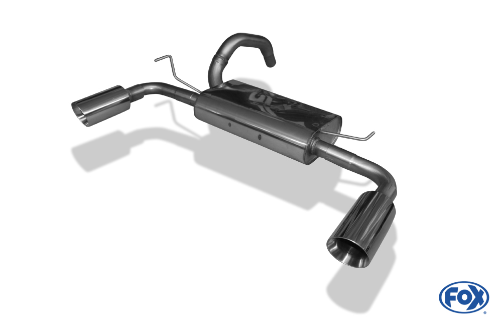 Fox Exhaust Fiat 500 Abarth Final silencer cross exit left right - 1x100 type 25 right/left