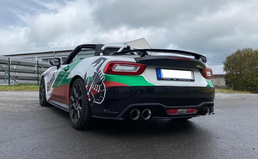 Fox Exhaust Fiat 124 Spider Abarth- Final silencer cross - exit right/left - 2x100 type 25 right/left