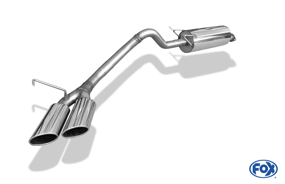 Fox Exhaust Ford Ranger from 2011-08/2016 - Double Cap final silencer exit laterally left on the vehicle - 2x115x85 type 38 left