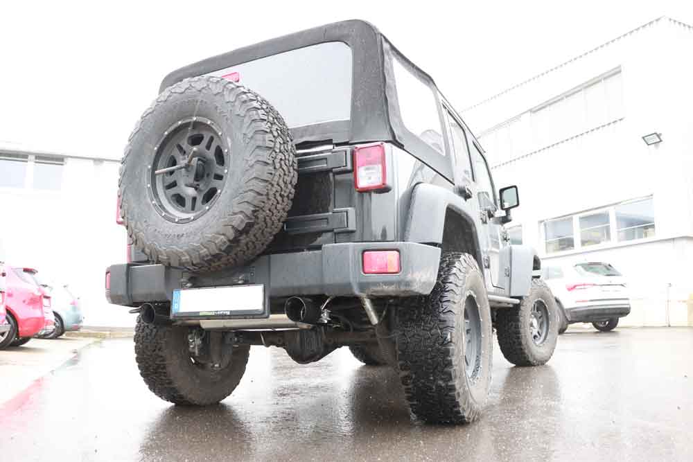 Fox Exhaust Jeep Wrangler III - JK final silencer cross exit right/left - 1x100 type 25 right/left black