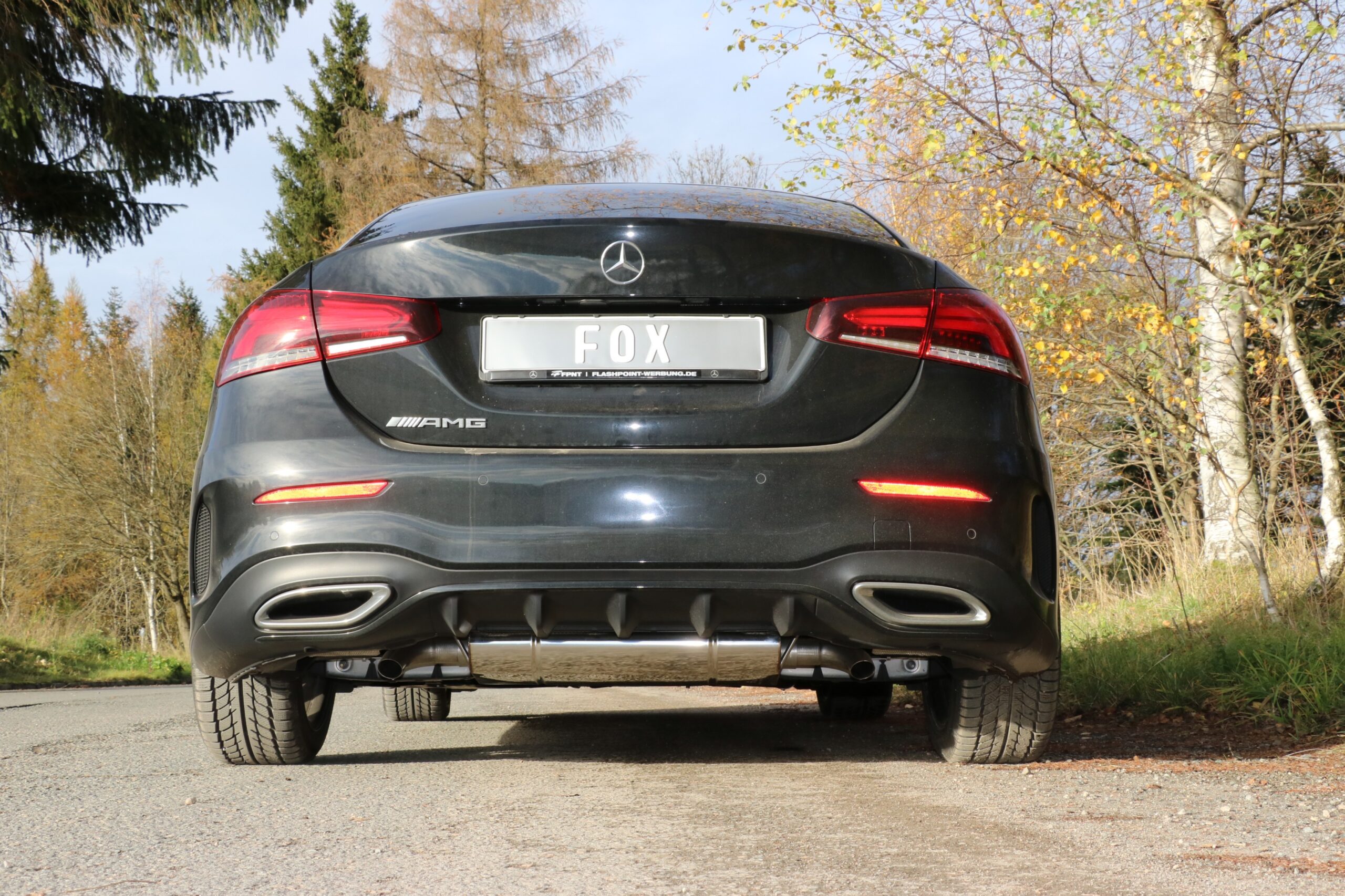 Fox Exhaust Mercedes A-Class 177 - Individual wheel suspension final silencer cross exit right/left - Exit in the original tailpipes