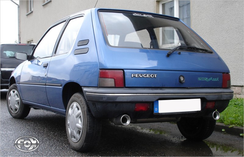 Fox Exhaust Peugeot 205 final silencer cross exit right/left - 1x90 type 13 right/left
