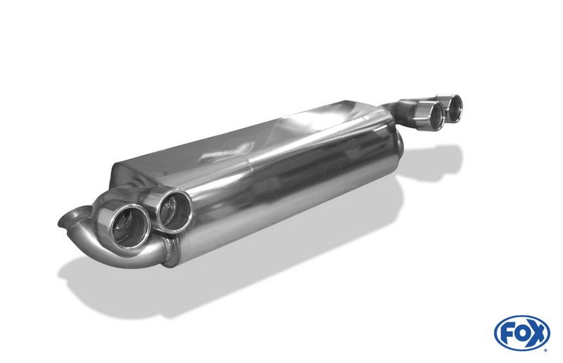 Fox Exhaust Renault Clio II V6 final silencer cross exit right/left  - 2x76 type 12 right/left - with polished facia