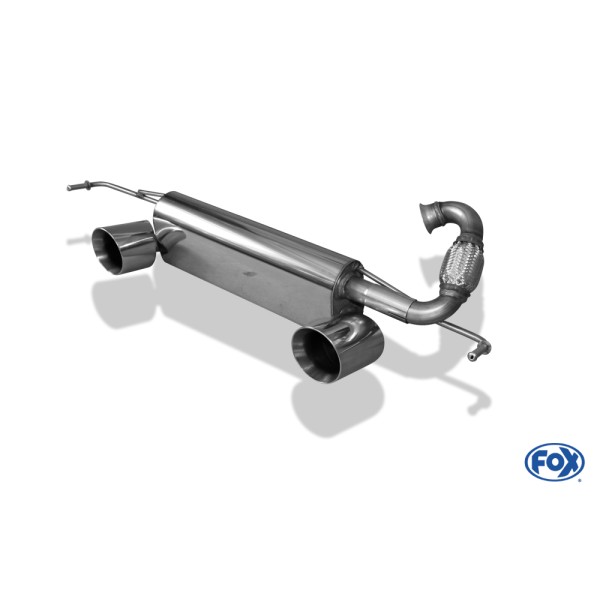 Fox Exhaust Smart Fortwo 453 with Brabus bumper Final silencer right/left - 1x100 Typ 25 rechts/links