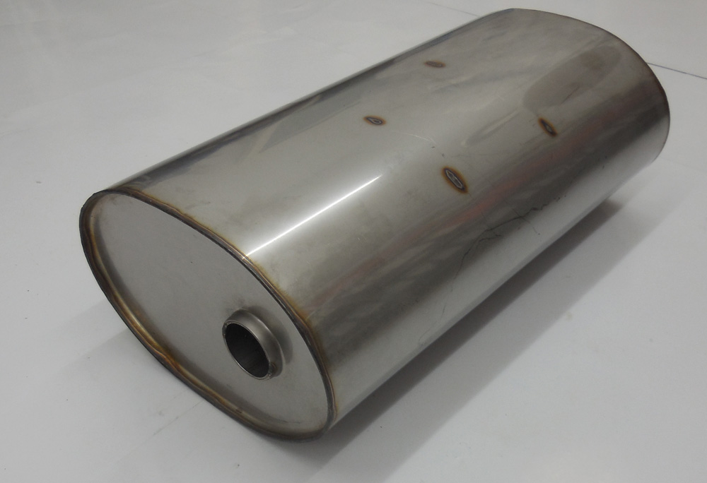 Fox Exhaust universal-silencer oval double flow with chamber - blank 618 d1Ø 45mm  d2 Ø 40mm  lenght: 420mm - variant 1