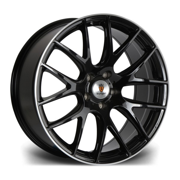 Llanta Stuttgart Wheels ST3 Gloss Black Polished Lip 8.5x18" 5x120 ET35 CB72.6