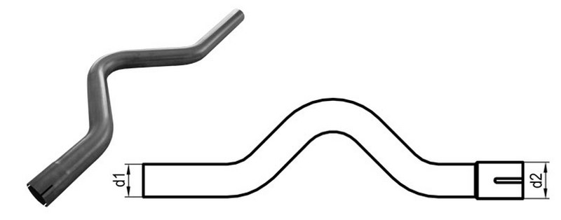 Fox Exhaust Axle elbow widened - d1Ø 88,9mm  lenght: ~650mm