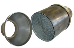 Fox Exhaust metal-catalytic converter - 100 Zellen lenght: 230mm/ connection: 63mm  - unpolished (without certification)