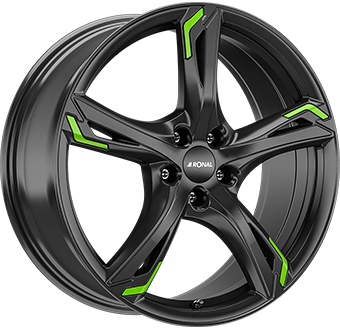 Llanta Ronal R62 GREEN Gloss Black 7.5×17" 5×112 ET45 CB76