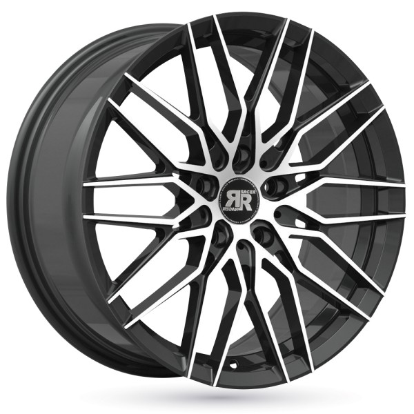 Llanta Racer RAPTOR Shiny Black Machined Face 7.5x17" 5x100 ET35 CB57.1
