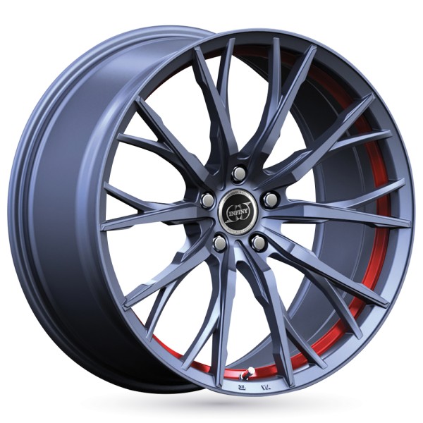 Llanta Infiny SPIKE Shiny Gun With Red Lip 7.5x17" 4x100 ET35 CB60.1
