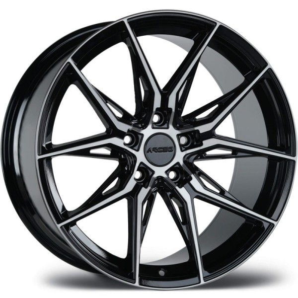 Llanta Arceo Marseille Black Polished 8.0x18" 5x108 ET35 CB73.2