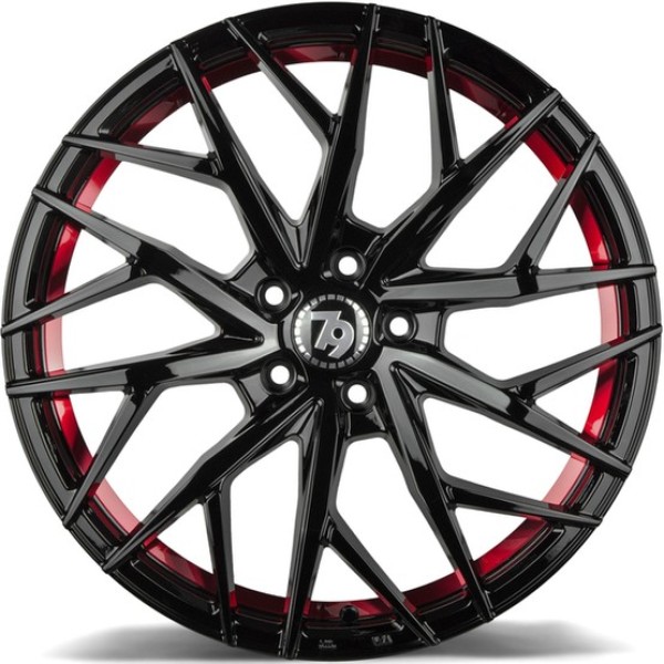 Llanta Seventy9 Wheels SV-C BGRIL- Black glossy red inner lip 8.5x19" 5x120 ET33 CB72.6 - Image 2