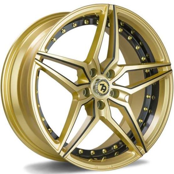 Llanta Seventy9 Wheels SV-AR GBLMB-Gold Black lip milled black 9.5x19" 5x120 ET35 CB74.1