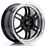 Llanta Japan Racing JR7 15x7 ET38 4x100/114 Glossy Black w/Machined Lip