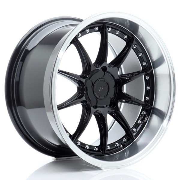 Llanta Japan Racing JR41 18x10,5 ET15-25 5H BLANK Glossy Black w/Machined Lip