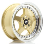 Llanta Japan Racing JR6 15x7 ET35 4x100 Gold w/Machined Lip
