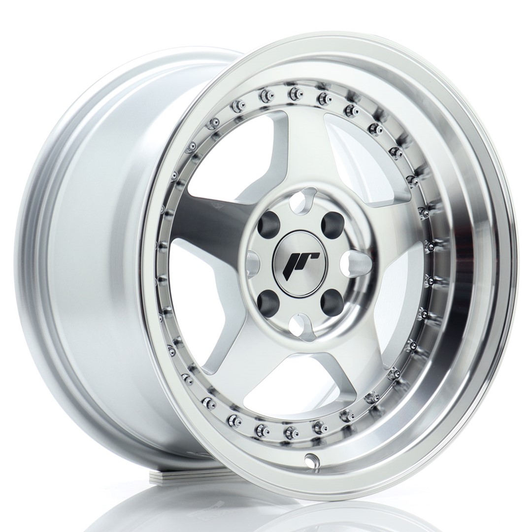 44948_0_33580 Llanta Japan Racing JR6 15x8 ET5 4x100 Silver Machined Face - Imagen 1