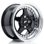 Llanta Japan Racing JR6 15x8 ET25 4x100 Gloss Black w/Machined Lip