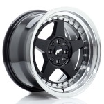 Llanta Japan Racing JR6 16x9 ET20 4x100/108 Gloss Black w/Machined Lip