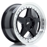 Llanta Japan Racing JR6 17x8 ET20-35 4H BLANK Gloss Black w/Machined Lip