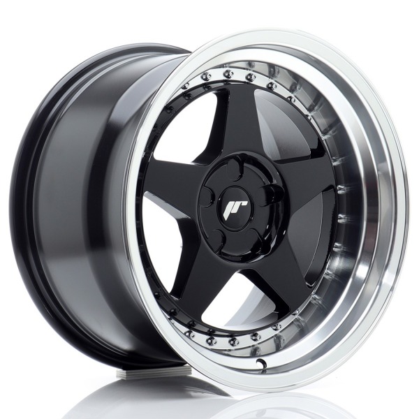 Llanta Japan Racing JR6 17x10 ET0-20 5H BLANK Gloss Black w/Machined Lip