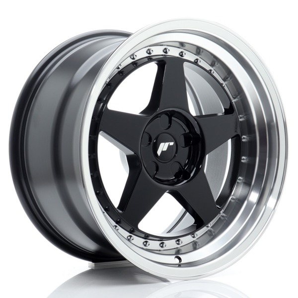 Llanta Japan Racing JR6 18x10 ET0-25 5H BLANK Gloss Black w/Machined Lip
