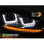 Faros delantero LIGHT SEQ negros con línea negra compatible con VW GOLF 7 13-17 - Imagen 2