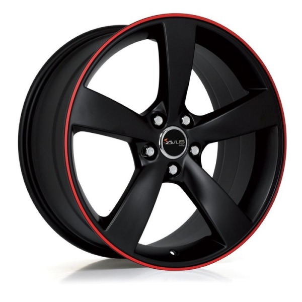 Llanta Avus AF10 Black Matt Red Line 8.5x19" 5x112 ET45 CB66.6