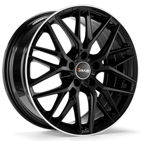 Llanta Avus AF19 Black Lip Polished 8.0x18" 5x112 ET30 CB66.6