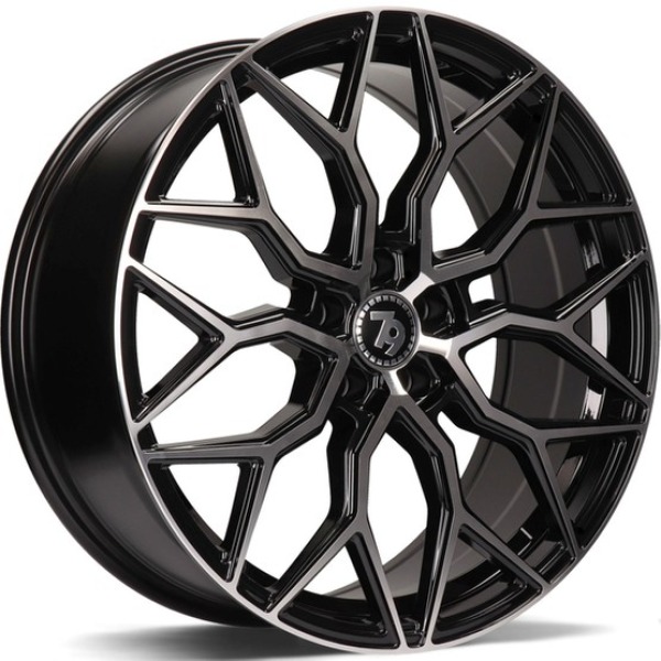 Llanta Seventy9 Wheels SV-K BFP-Black Front Polished 8.0x18" 5x100 ET40 CB73.1