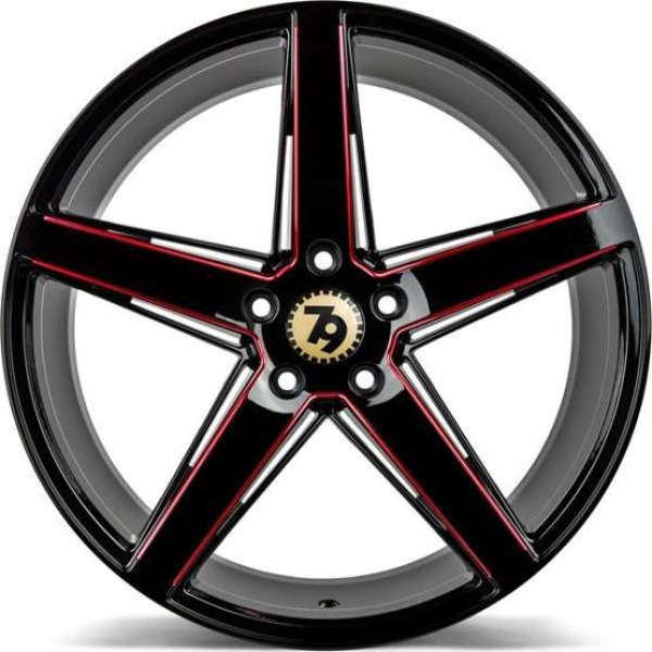 Llanta Seventy9 Wheels SV-N BGMR-Black glossy milled red 8.5x19" 5x120 ET30 CB72.6 - Image 4