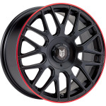 Llanta Fox Racing VR3 Gloss Black Red Lip 7.5x17" 5x100 ET40 CB73.2