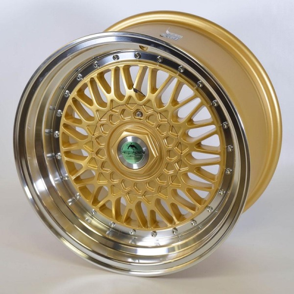 Llanta Forzza MALM Gold Lip Polished 8.5x17" 4x100 ET30 CB67.1