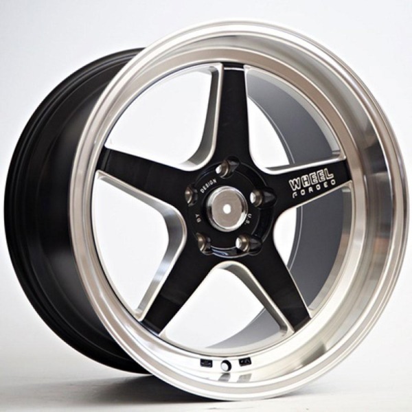Llanta ST Wheels RKW35 Black Lip Polished 9.5x18" 5x114.3 ET25 CB73.1