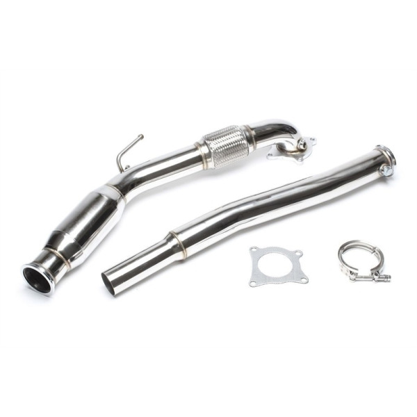 Tubo de escape TA Technix con catalizador apto para Audi A3 (8P), TT (8J) / Seat Altea, Leon, Toledo (5P/1P) / Skoda Octavia (1Z), Superb (3T), Yeti (5L) / VW Eos (1F), Golf V+VI (1K), Jetta III+IV (1KM), Passat (3C/3CC), Scirocco (13), Tiguan (