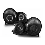 GoldCar Faros Angel Eyes compatibles con Mercedes Clase E W210 S210 (06.1999-2002) Negro