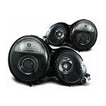 GoldCar Faros Angel Eyes compatibles con Mercedes Clase E W210 S210 (1995-05.1999) Negro