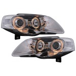 GoldCar Faros Angel Eyes compatibles con VW Passat B6 3C (03.2005-2010) Cromados LHD o RHD