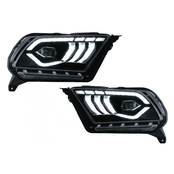 GoldCar Faros LED completos compatibles con Ford Mustang V (2010-2014) con luz de giro secuencial dinámica