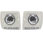 GoldCar Faros delanteros Bi-Xenón con cubiertas LED blancas DRL Adecuado para Mercedes Clase G W463 (1989-2012) Diseño G65