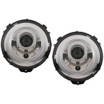 GoldCar Faros delanteros Bi-Xenón OEM Look adecuados para Mercedes Clase G W463 (2005-2017) Cromados