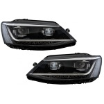 GoldCar Faros delanteros LED DRL compatibles con VW Jetta Mk6 VI (2011-2017) Luz de giro dinámica Diseño Xenón Matrix